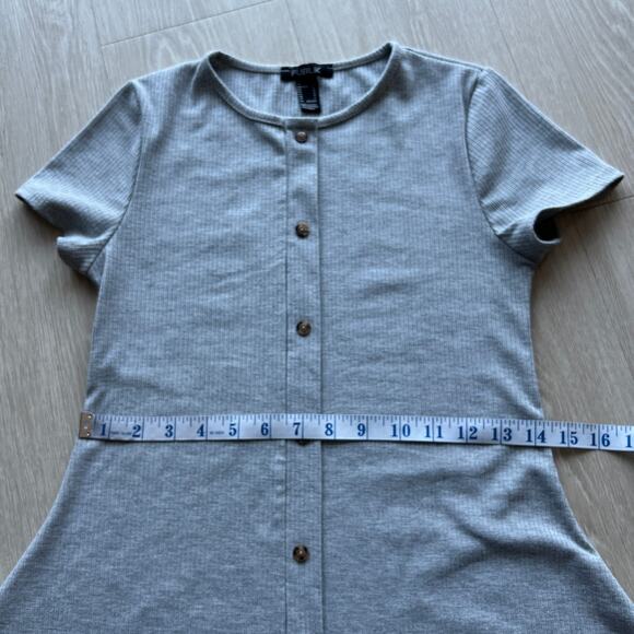 Publik Dress Small Gray Fit And Flare Casual Decorative Button Front - Picture 8 of 11